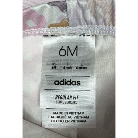 Adidas 2-Piece Tee & Shorts Infant Baby Girls 6 Month Pink Athletic Outfit New - Picture 4 of 6